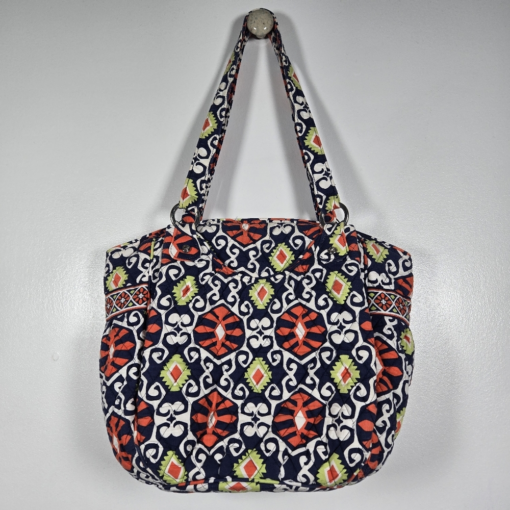 Vera Bradley Sun Valley Retired Print Quilted Zippered Tote Purse Shoulder Bag